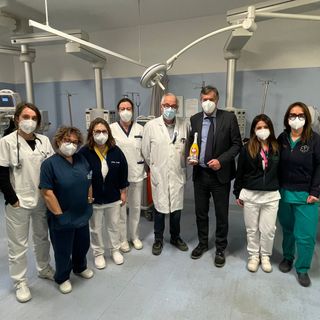 Icardi con gli operatori sanitari