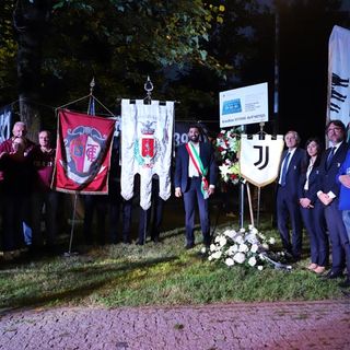 Una foto di archivio di commemorazione della tragedia dell'Heysel a Grugliasco