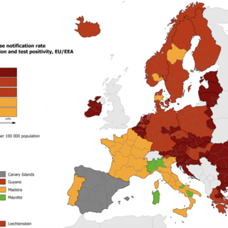 Il Piemonte ancora in 'verde' nella mappa del contagio, ma è sempre più solo in Europa
