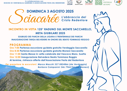 Tutto pronto, domenica 3 agosto, per l'evento &quot;Sciacarée, festa del Giubileo dei Parchi sul Monte Saccarello&quot;