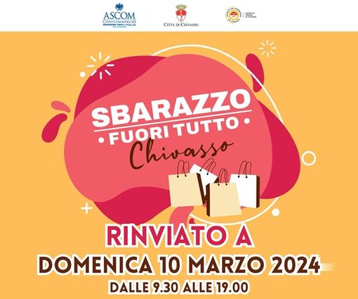 Chivasso: lo “Sbarazzo – Fuori Tutto” rinviato al 10 marzo