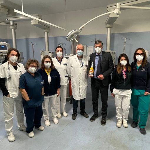 Icardi con gli operatori sanitari
