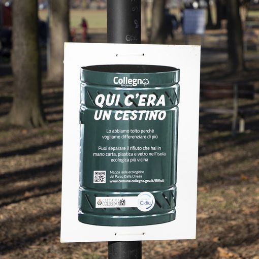 Collegno toglie i cestini e aumenta la differenziata al parco Dalla Chiesa