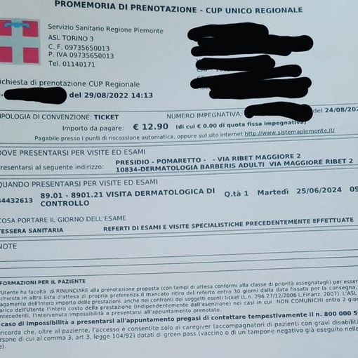 impegnativa esame medico