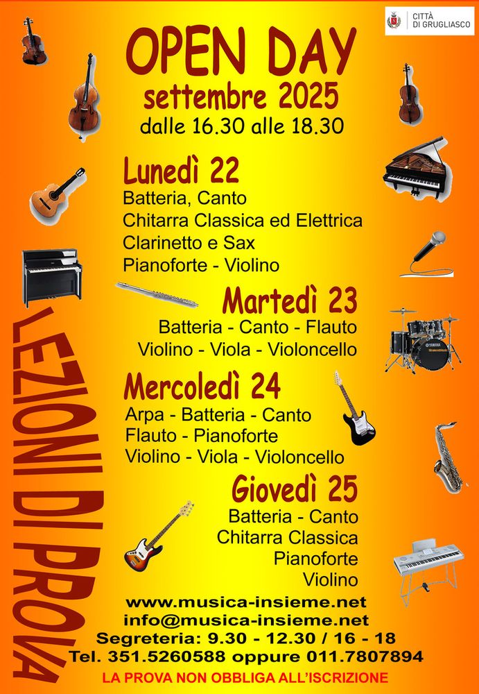 La locandina con i vari appuntamenti