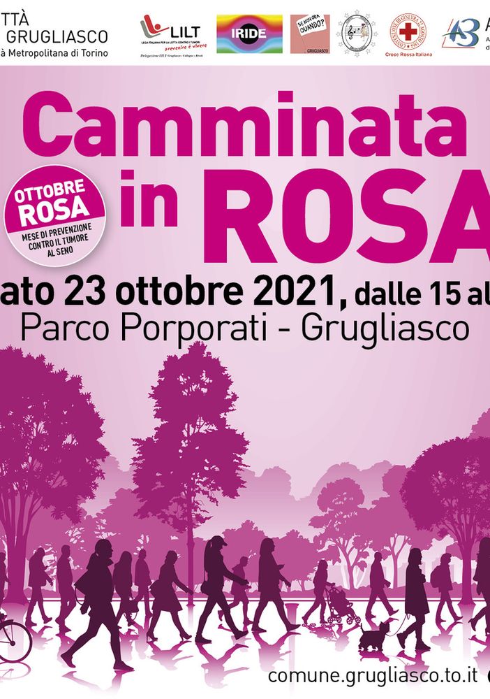 Ottobre in Rosa,  a Grugliasco la prevenzione contro il tumore al seno cammina al Parco Porporati
