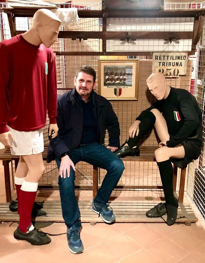 Nicola Riva, figlio dell'indimenticabile Gigi, in visita a Superga e al Museo del Grande Torino