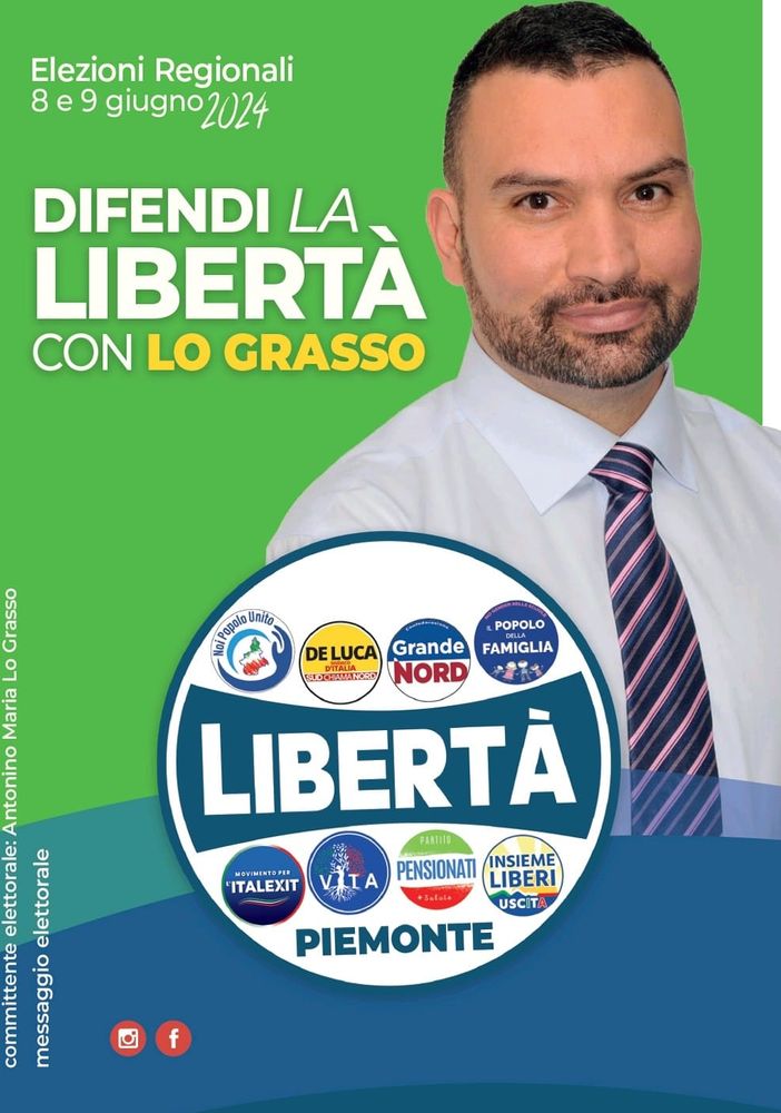 Antonino Maria Lo Grasso, candidato di Libertà Piemonte