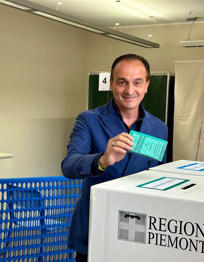 Alberto Cirio, candidato alla presidente della Regione Piemonte ha votato