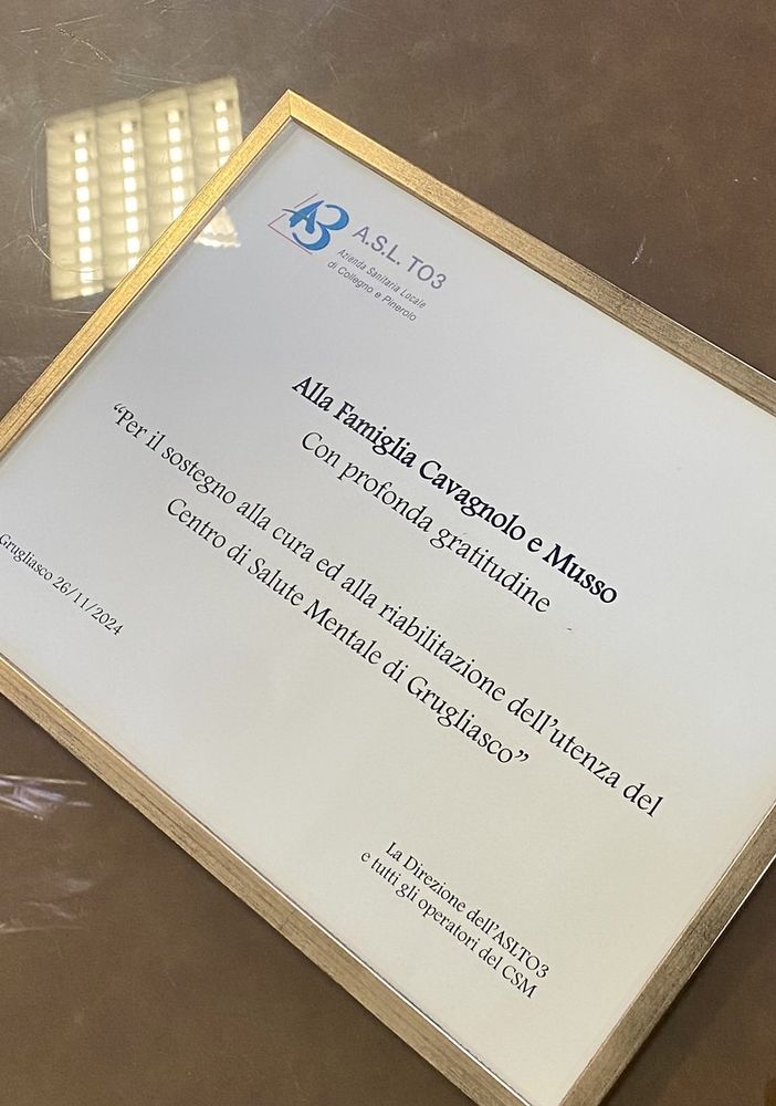 AslTo3, una donazione &quot;regala&quot; un tecnico di riabilitazione psichiatrica in più al Centro di Salute mentale di Grugliasco
