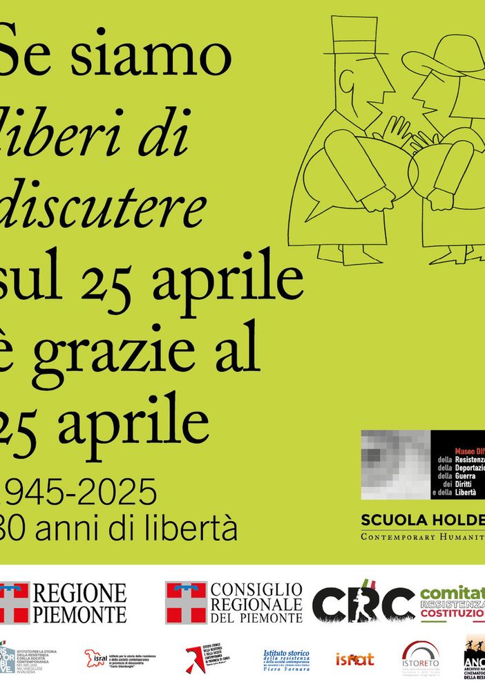 La locandina preparata dalla Regione per ricordare il 25 Aprile