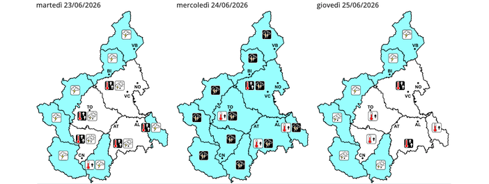 Allerta gialla sul Piemonte: domani previsti temporali anche di forte intensità