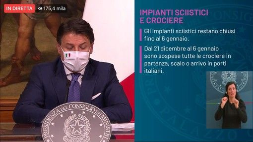 Dpcm Natale, Conte: “Dal 21 dicembre no agli spostamenti tra Regioni. A Capodanno limitiamo le cene ai conviventi”