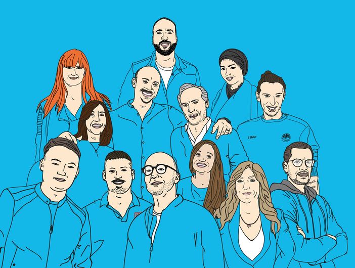 Immagine con profili di persone disegnati come fumetti Immagine con profili di persone disegnati come fumetti