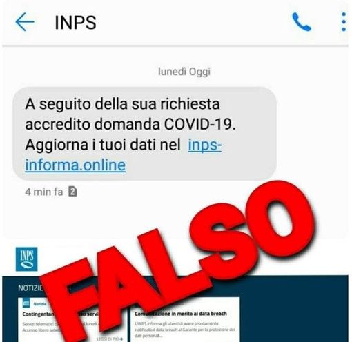 Coronavirus, falsi messaggi in arrivo dall'Inps. Polizia postale:"Fate attenzione" Coronavirus, falsi messaggi in arrivo dall'Inps. Polizia postale:"Fate attenzione"