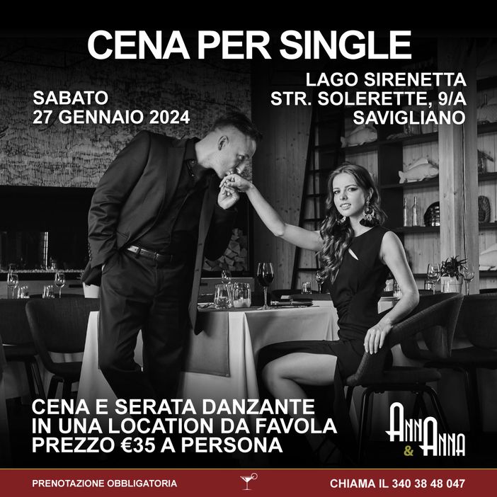 Torna la cena più amata dai Single! Torna la cena più amata dai Single!