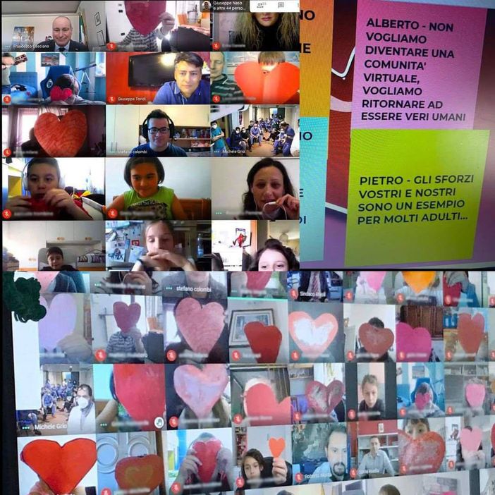 Videochiamata con grandi e piccoli