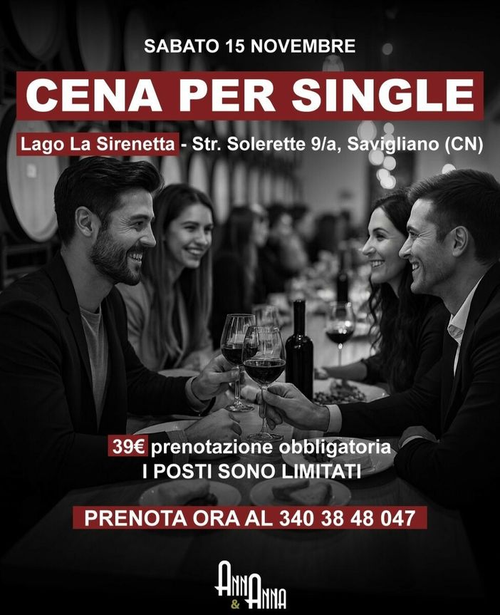 Cena per single e serata danzante: il tuo destino ti aspetta a Savigliano! Cena per single e serata danzante: il tuo destino ti aspetta a Savigliano!
