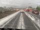 Grandinata sulla tangenziale Nord di Torino, all'uscita per Caselle. Foto di Valentina Vassia pubblicata dalla pagina FB &quot;Centro Meteo Piemonte&quot;