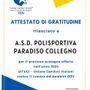 La Polisportiva Paradiso Collegno premiata per l'impegno a favore dei bambini malati di cancro