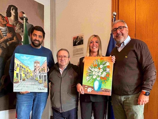 Il pittore Nicola Buonanno regala due sue opere alla Città di Grugliasco Il pittore Nicola Buonanno regala due sue opere alla Città di Grugliasco
