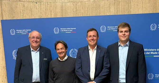 I vertici di Zetronic: da sinistra, Carlo Fulchir, Massimiliano Piani, Stefano Fulchir e Federico Fulchir