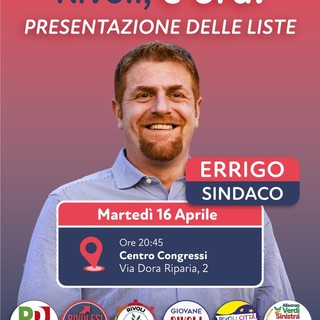 Rivoli, la presentazione delle liste civiche a sostegno del candidato sindaco Alessandro Errigo