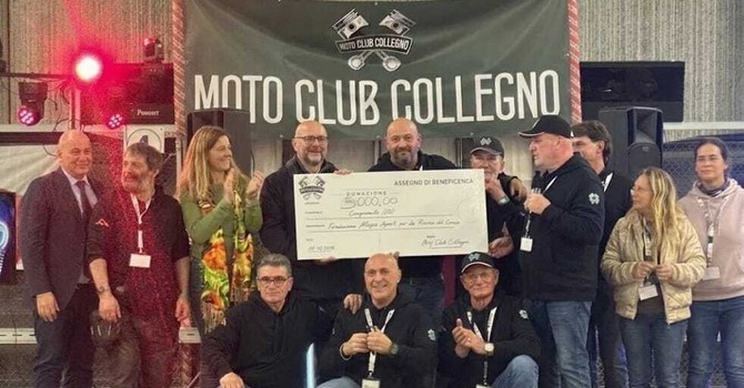 Bikers per la ricerca: a Collegno 300 motociclisti donano 5mila euro per la lotta contro il cancro Bikers per la ricerca: a Collegno 300 motociclisti donano 5mila euro per la lotta contro il cancro