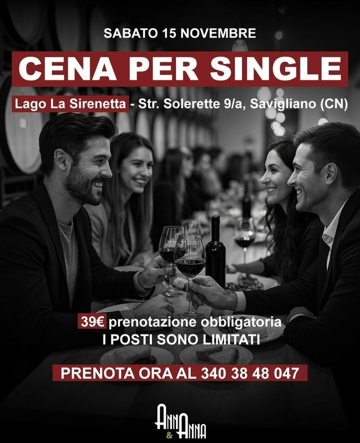 Cena per single e serata danzante: il tuo destino ti aspetta a Savigliano!