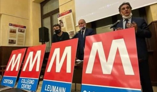 Una immagine d'archivio con gli ex sindaci di Rivoli e Collegno