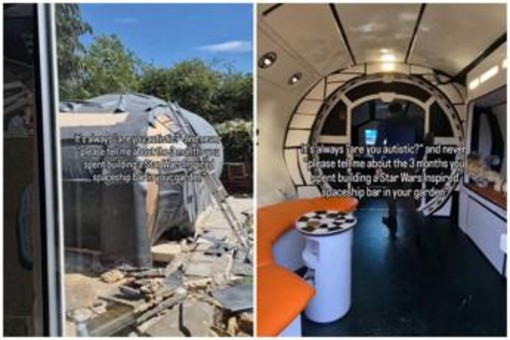 È fan di Star Wars e costruisce un'astronave... in giardino
