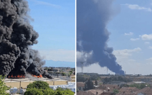 Mantova, incendio in stabilimento chimico: colonna di fumo visibile a distanza