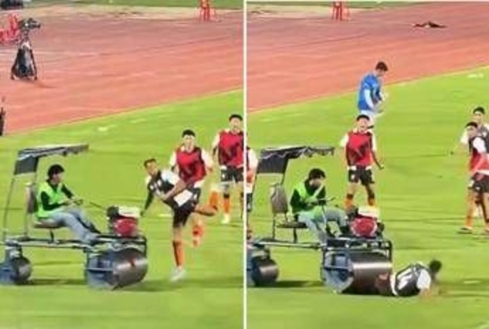 Calciatore investito in campo, l'incidente da brividi