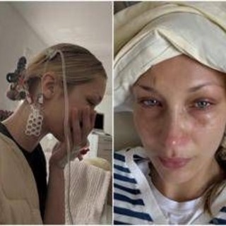 Bella Hadid, lacrime e flebo: le foto che preoccupano i fan