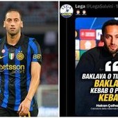 "Preferisce il kebab... alla pizza": la Lega 'punge' Calhanoglu sui social