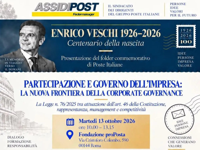 Assidipost Federmanager, a Roma confronto sulla nuova Corporate Governance