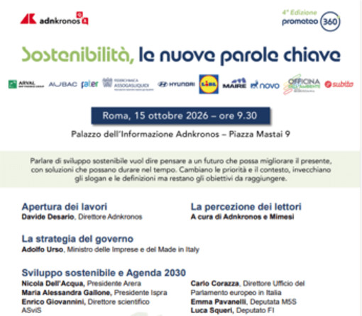 Sostenibilità, ‘le nuove parole chiave’: torna l’appuntamento con Adnkronos Q&amp;A