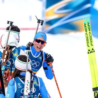 Italia argento nella staffetta di biathlon con Giacomel, Hofer, Wierer e Vittozzi