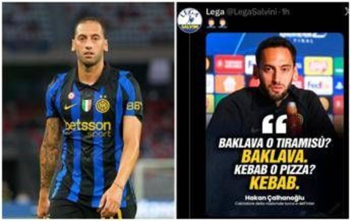 "Preferisce il kebab... alla pizza": la Lega 'punge' Calhanoglu sui social