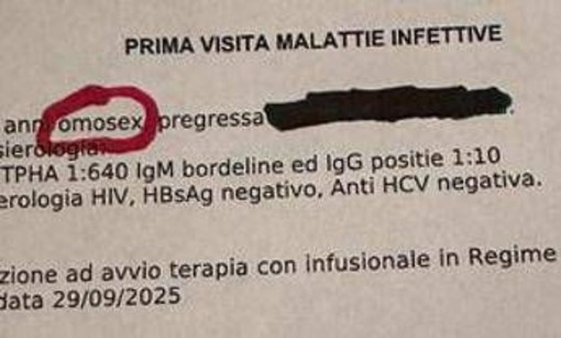 &quot;Paziente omosex su referto&quot;, denuncia di un 61enne. Asl: &quot;Era documento riservato&quot;