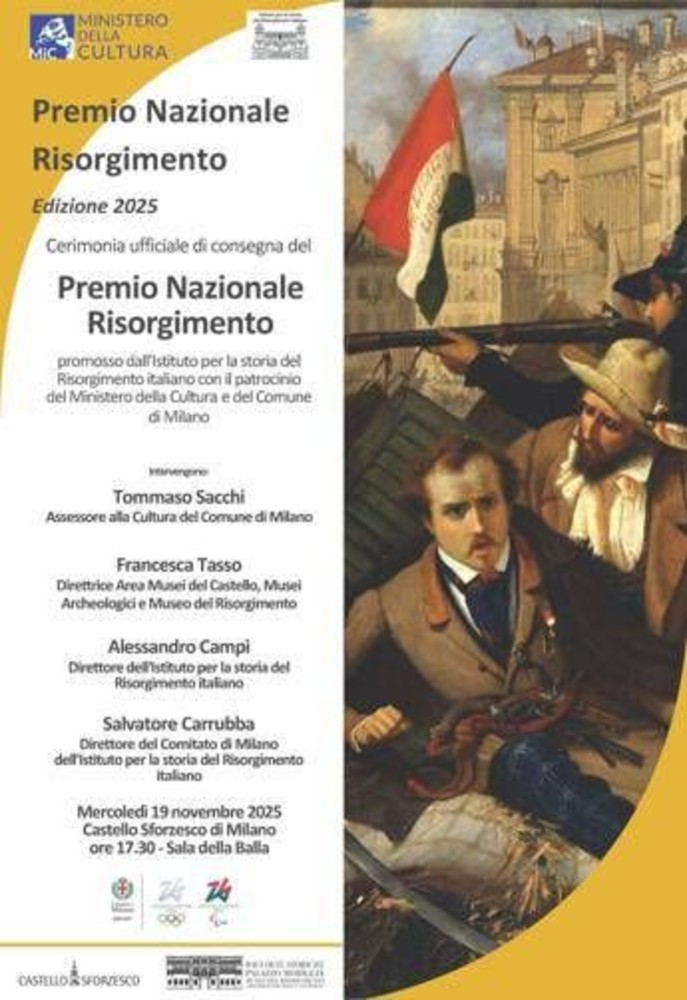 Milano, il 19 novembre Istituto storia Risorgimento premia eccellenze Milano, il 19 novembre Istituto storia Risorgimento premia eccellenze