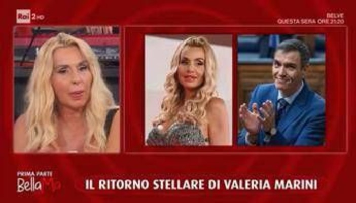 Valeria Marini e la chat con Sanchez: "Io gli ho scritto. Ha risposto? No"