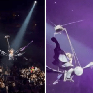 Katy Perry, incidente durante il concerto: la cantante perde l'equilibrio mentre vola sul pubblico
